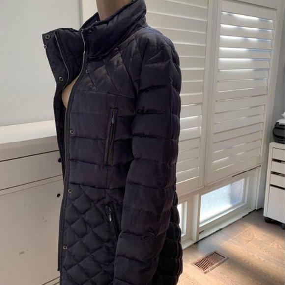 Esprit Down jacket coat size large dark grey/black button full zip - Picture 3 of 11